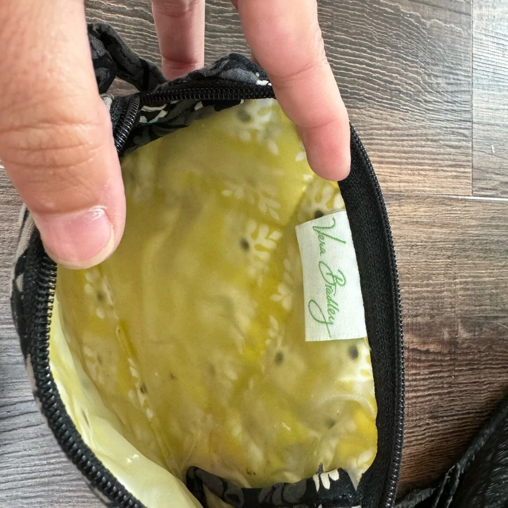 Vera Bradley Small Make up Bag. Black and Yellow.